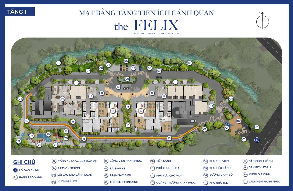 Mặt bằng tầng 1 tiện ích dự án the felix bình dương