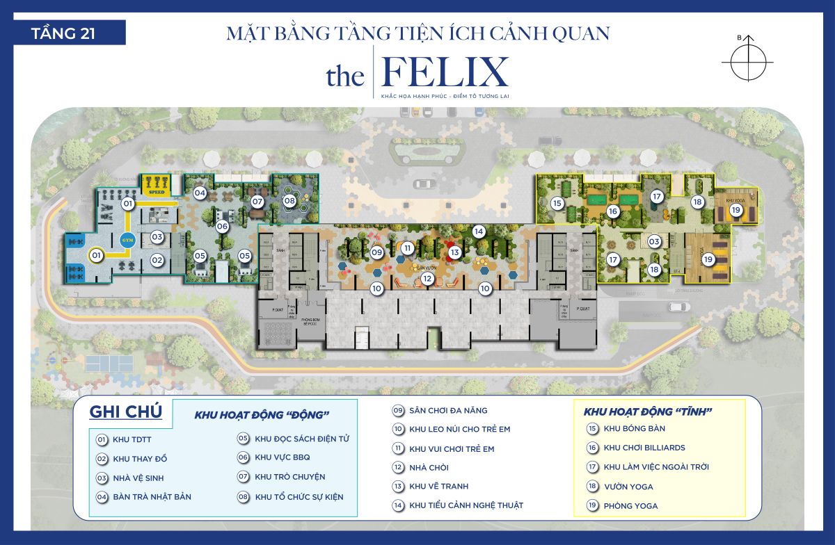 Mặt bằng tầng 21 tiện ích dự án the felix bình dương