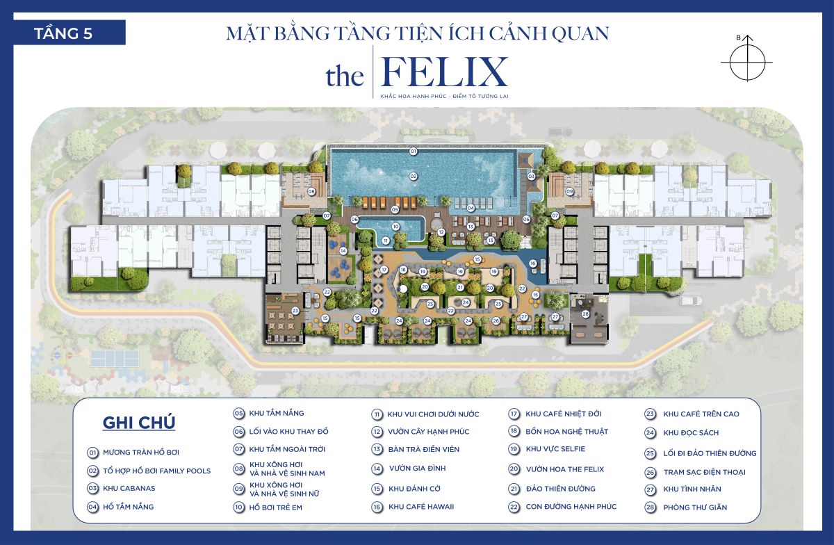 Mặt bằng tầng 5 tiện ích dự án the felix bình dương