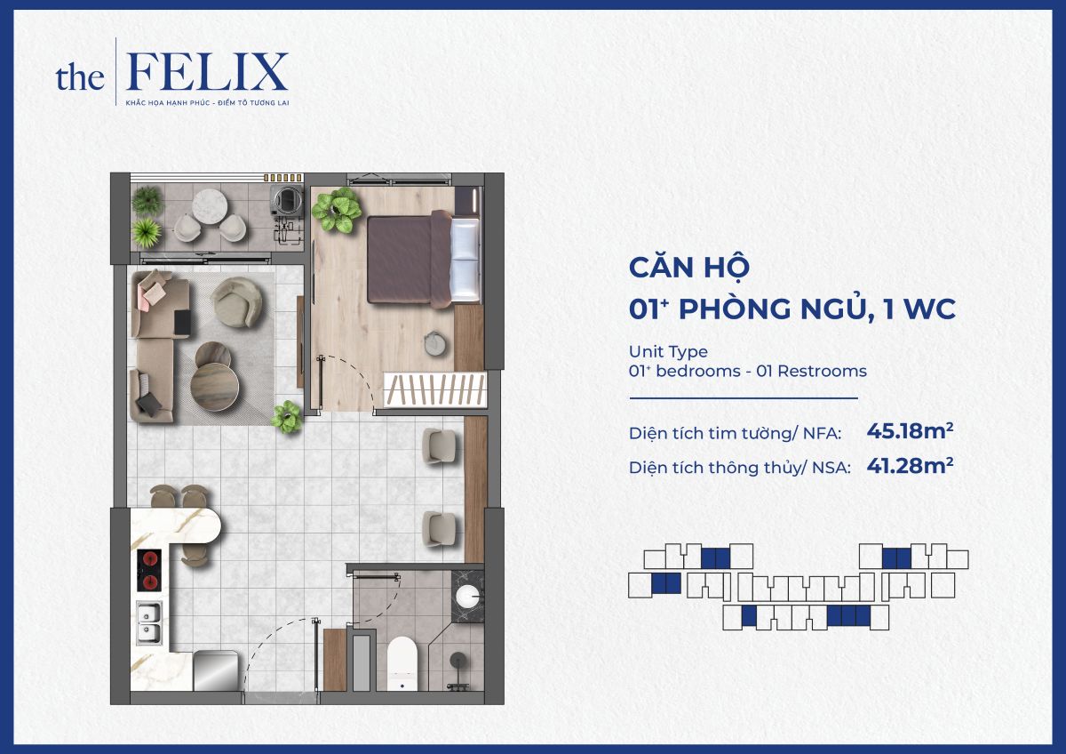 Thiết kế chi tiết căn hộ the felix thuận an