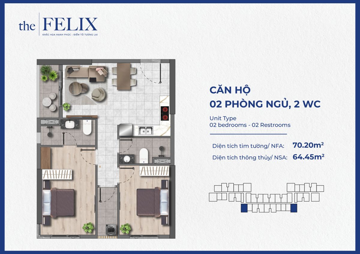 Thiết kế chi tiết căn hộ the felix thuận an